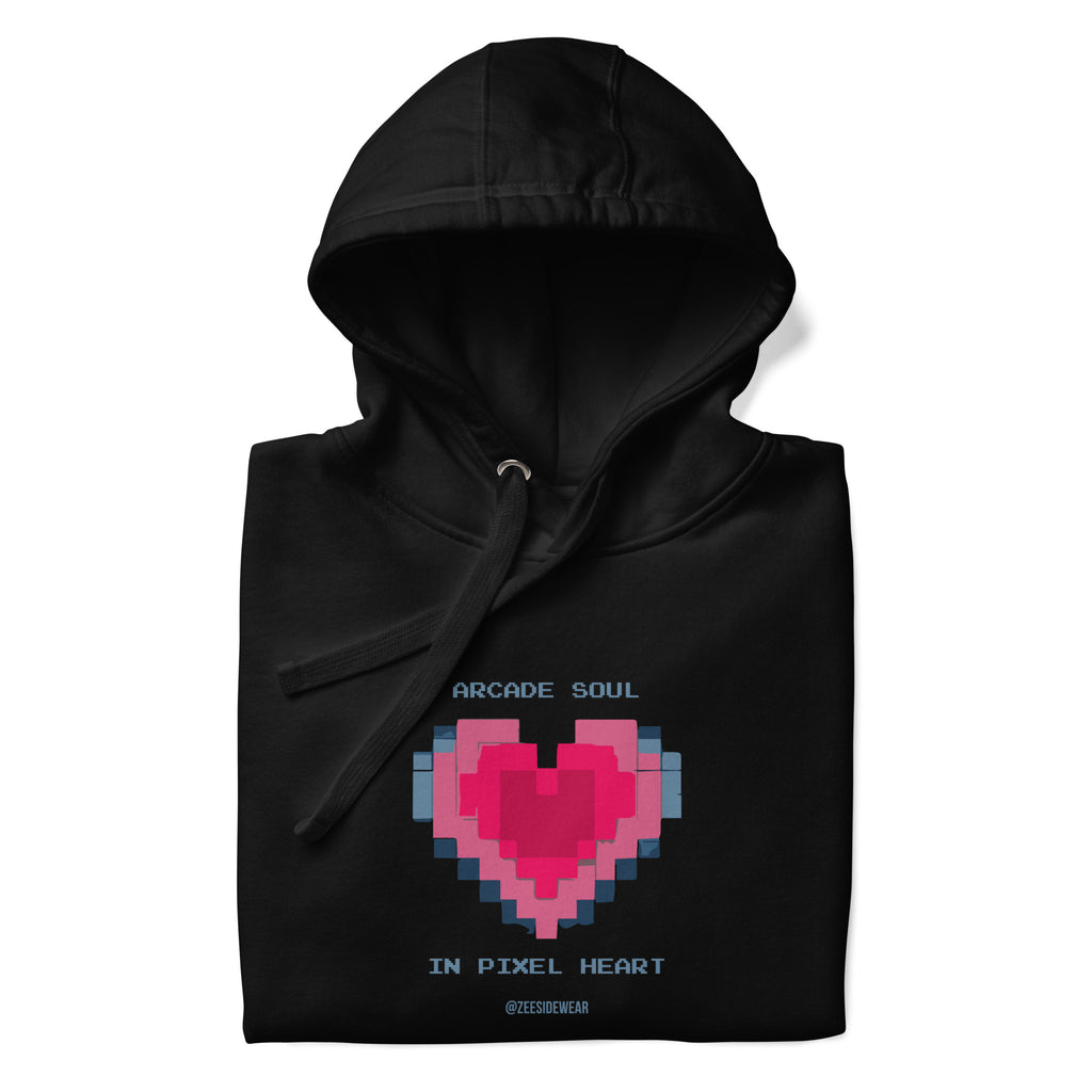 Felpa ARCADE SOUL, IN PIXEL HEART Nero