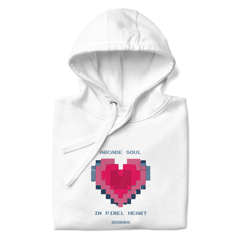 Felpa ARCADE SOUL, IN PIXEL HEART Bianco