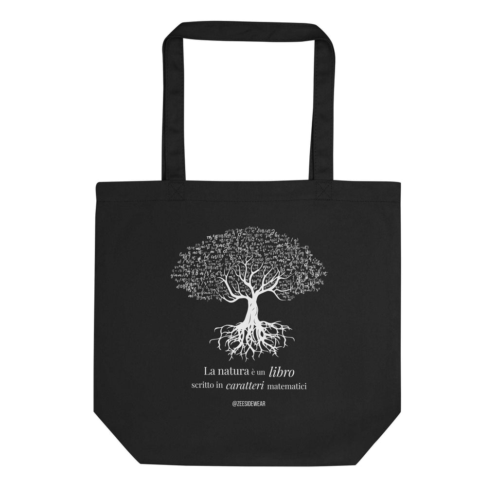 Shopping Bag LA NATURA È UN LIBRO SCRITTO IN CARATTERI MATEMATICI Nero