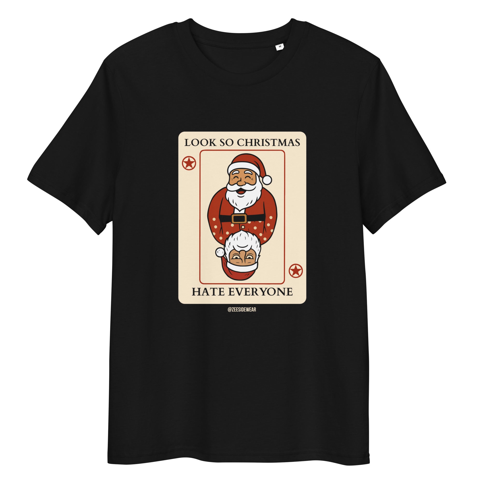 T-shirt natalizia ironica, Babbo Natale e le due facce del Natale