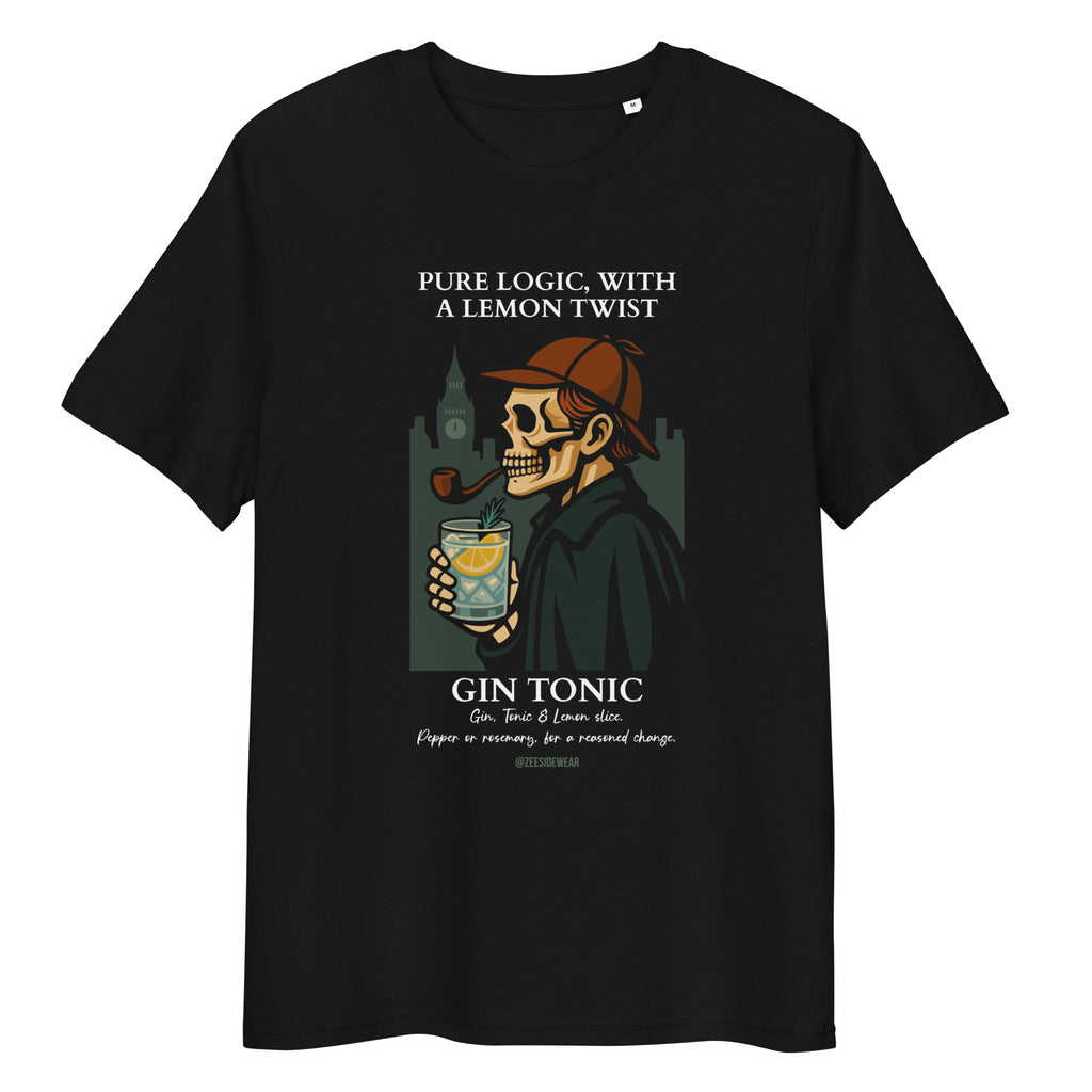 T-shirt SHERLOCK HOLMES & GIN TONIC Nero