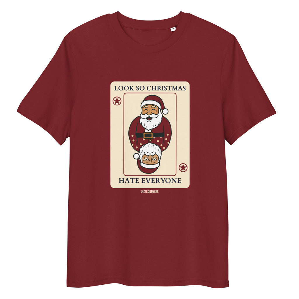 T-shirt natalizia ironica, Babbo Natale e le due facce del Natale
