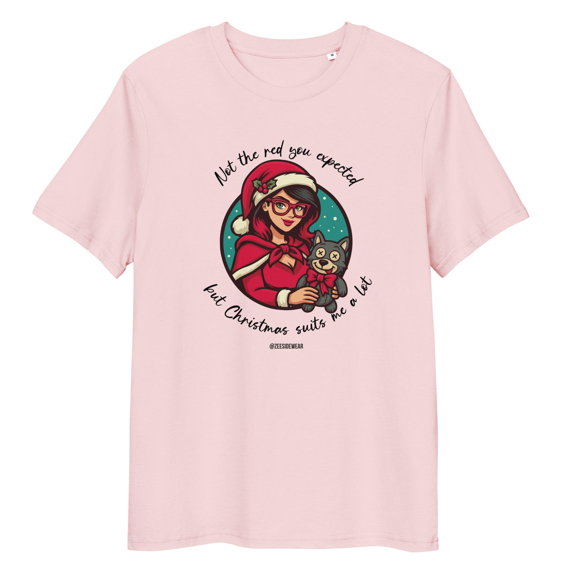 T-shirt natalizia cappuccetto rosso, fiaba ribelle e ironia di Natale