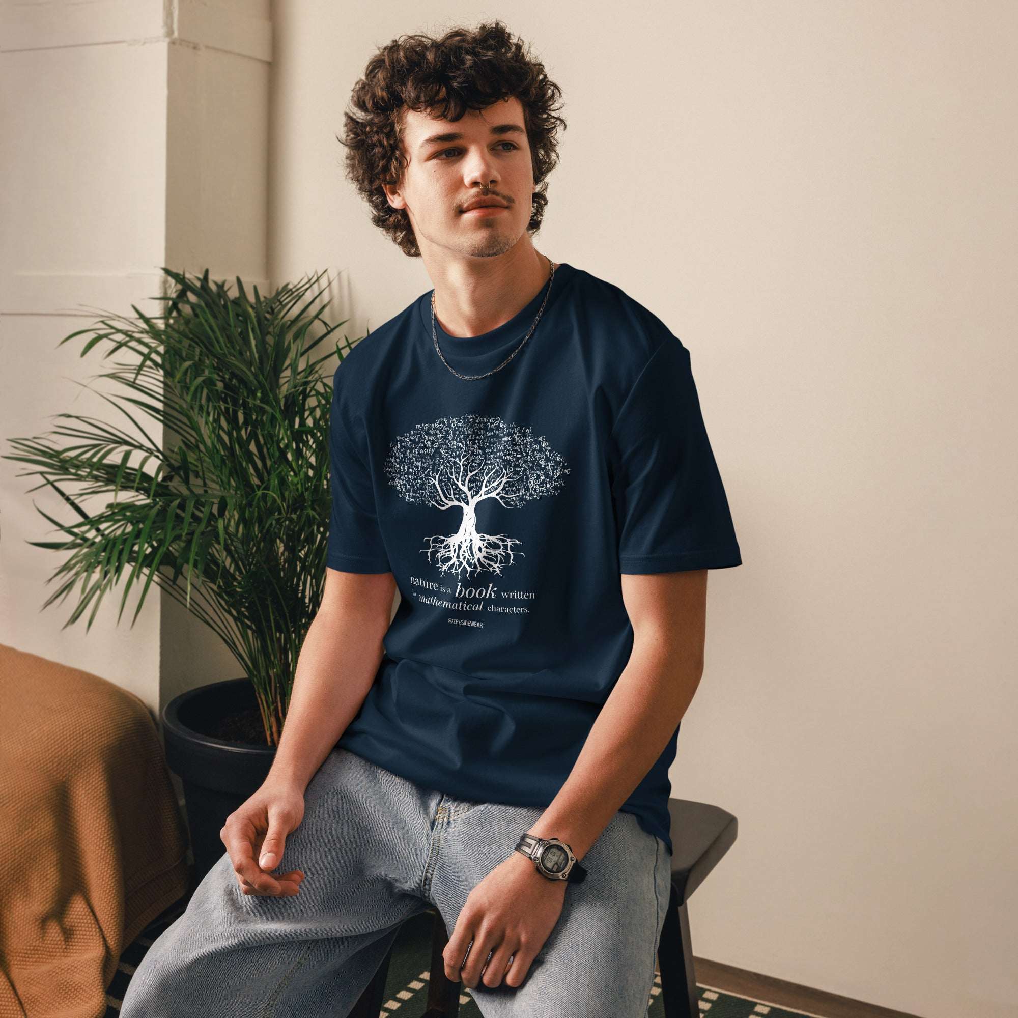 T-shirt NATURE IS A BOOK WRITTEN IN MATHEMATICAL CHARACTERS
