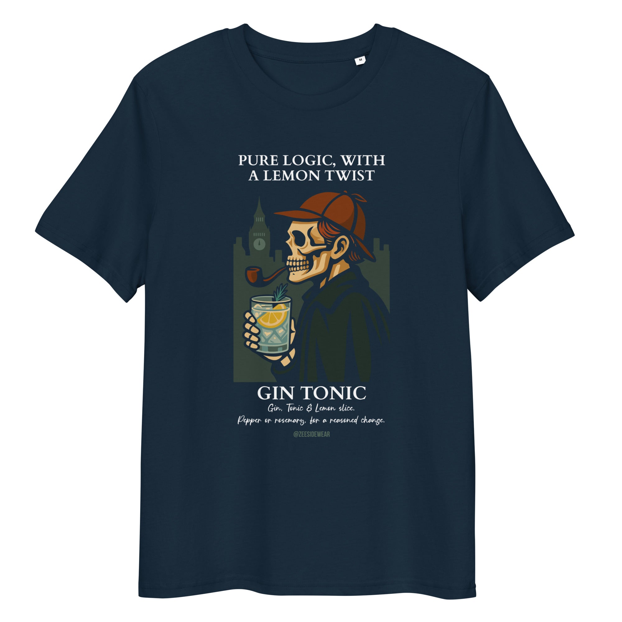 T-shirt SHERLOCK HOLMES & GIN TONIC French Navy