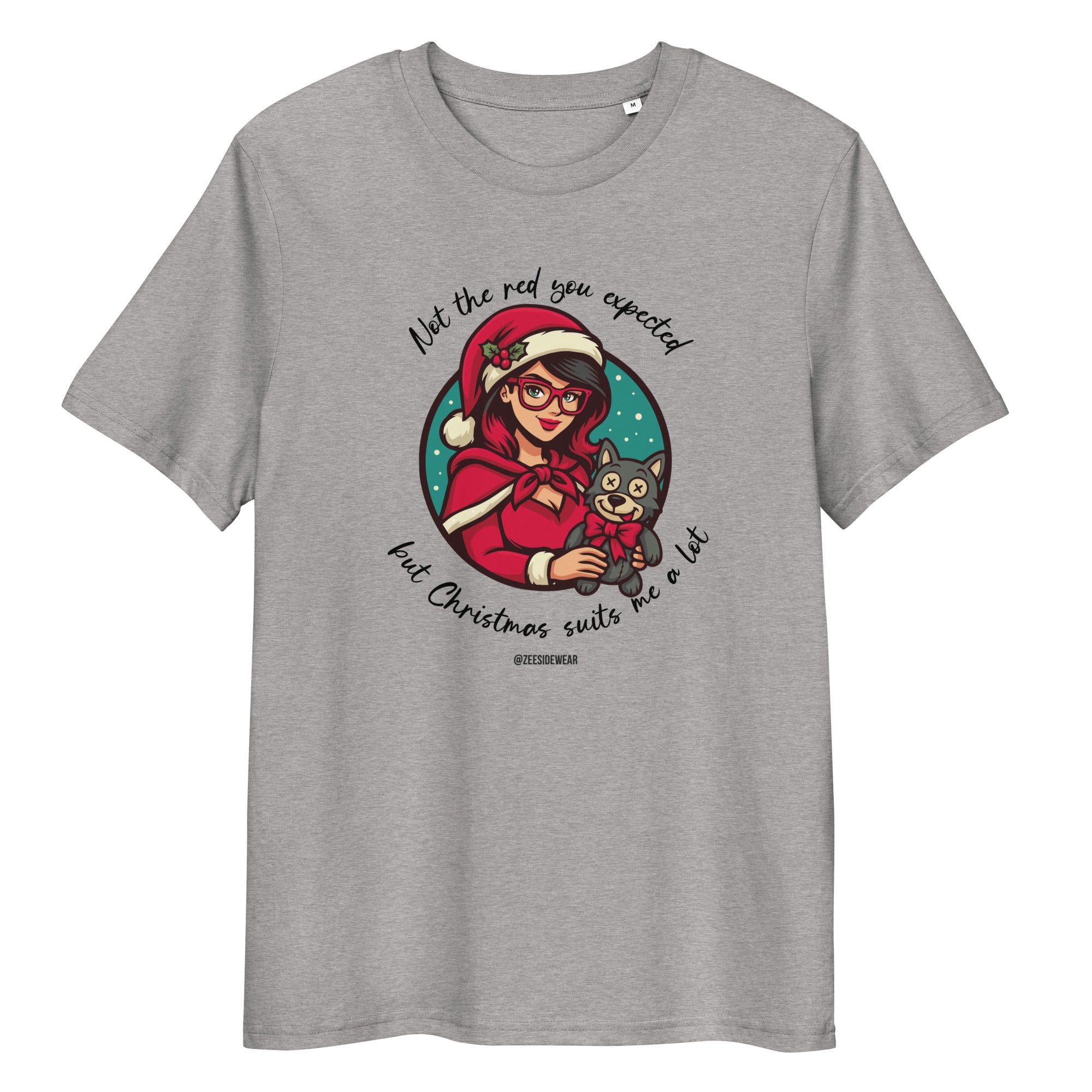 T-shirt natalizia cappuccetto rosso, fiaba ribelle e ironia di Natale