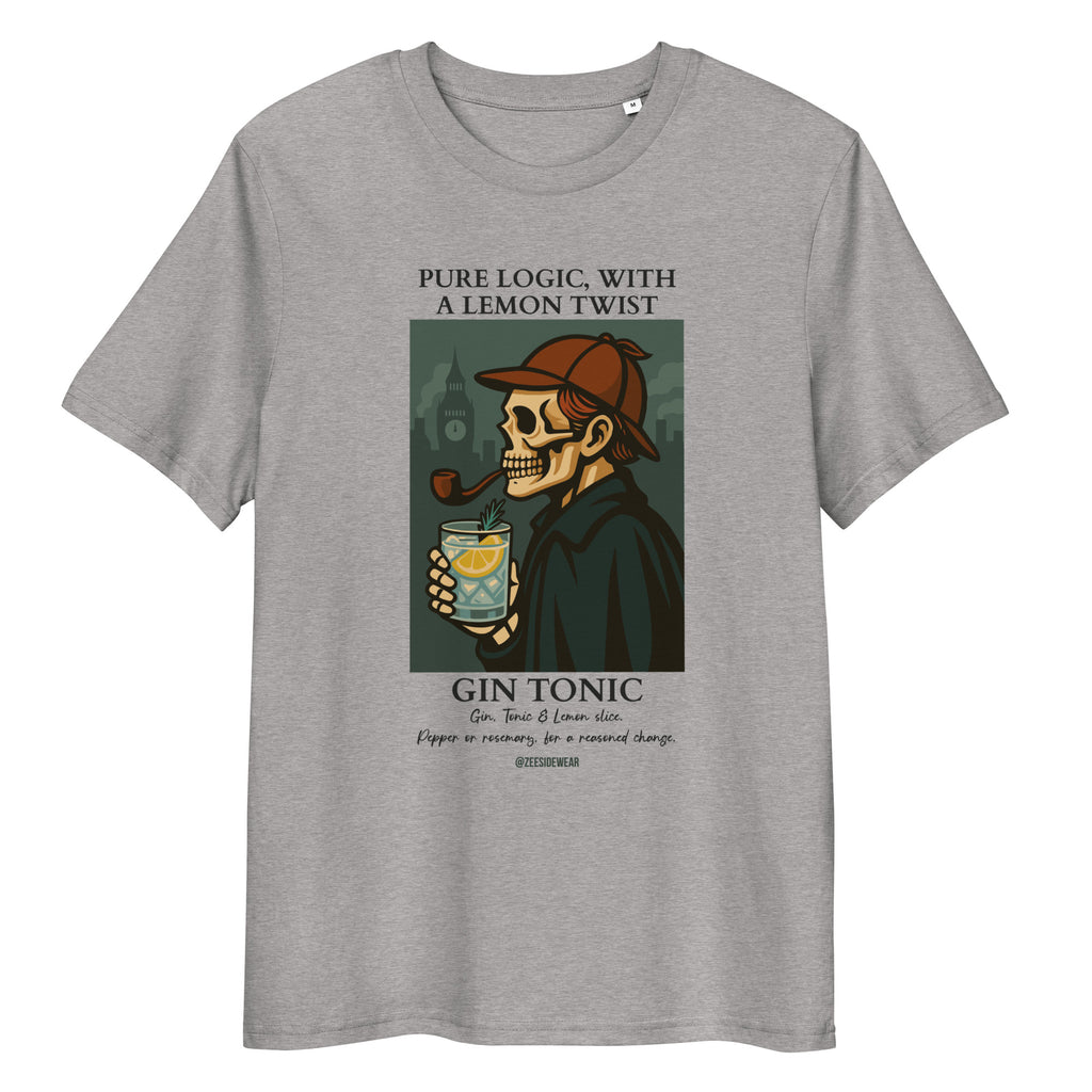 T-shirt SHERLOCK HOLMES & GIN TONIC Heather Grey