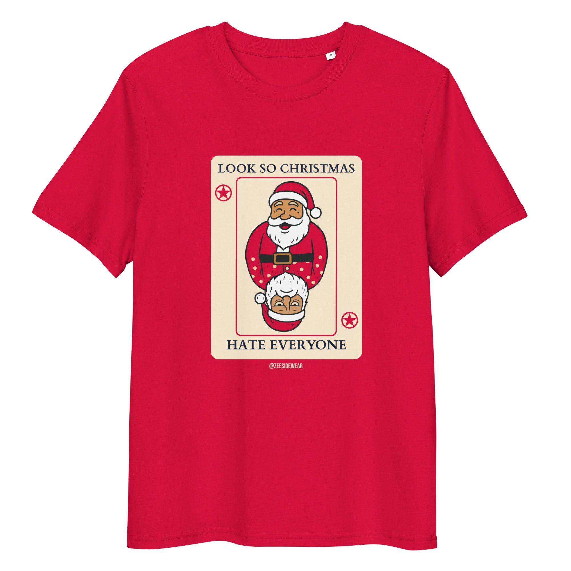 T-shirt natalizia ironica, Babbo Natale e le due facce del Natale