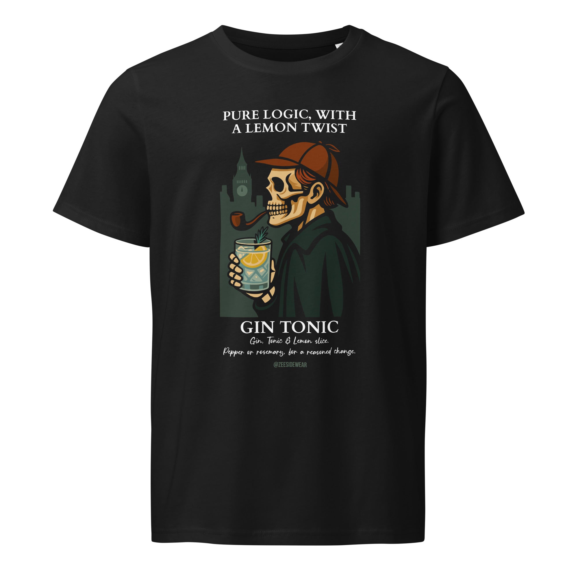 T-shirt SHERLOCK HOLMES & GIN TONIC Nero