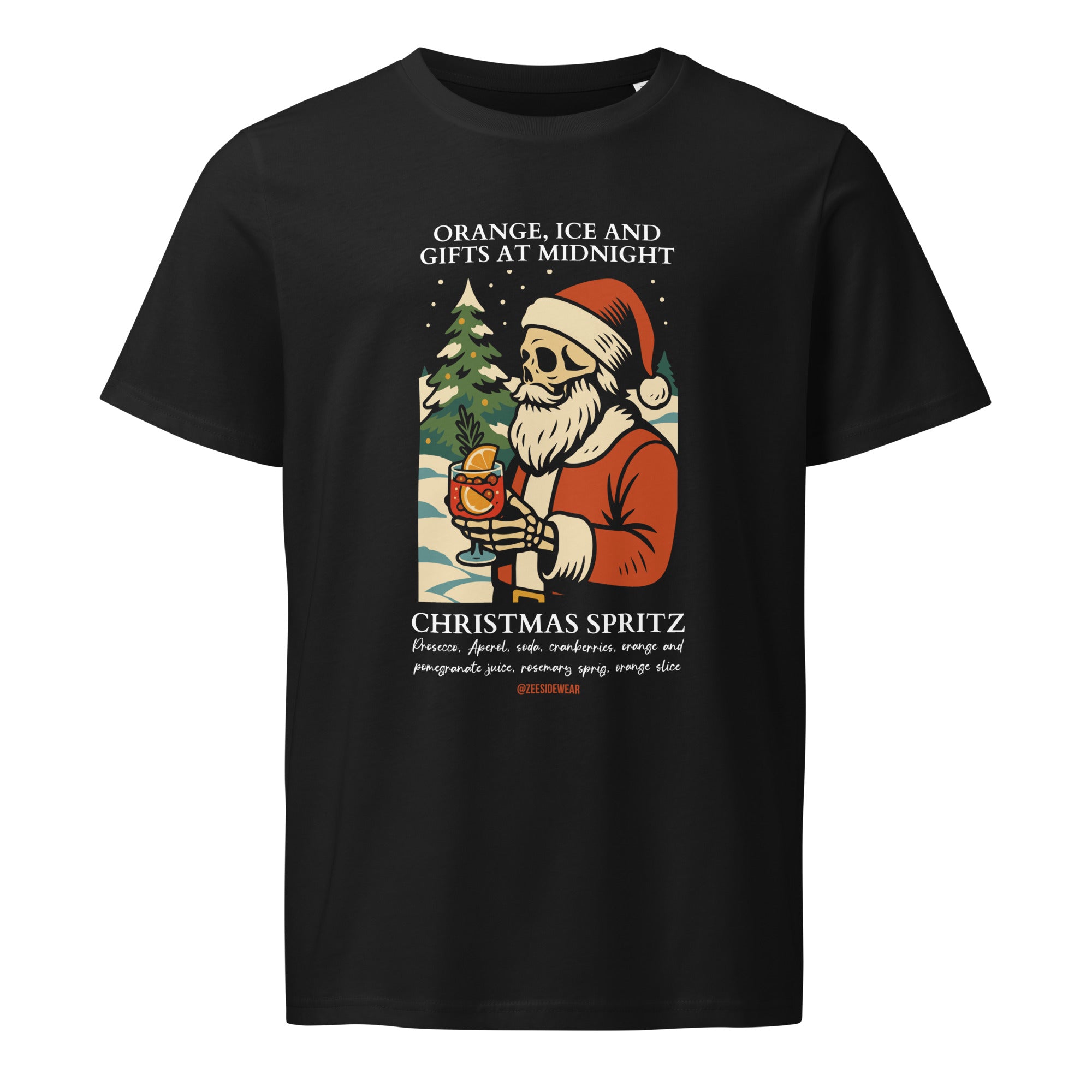 T-shirt BABBO NATALE & CHRISTMAS SPRITZ Nero
