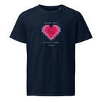 T-SHIRT ARCADE SOUL, IN PIXEL HEART French Navy