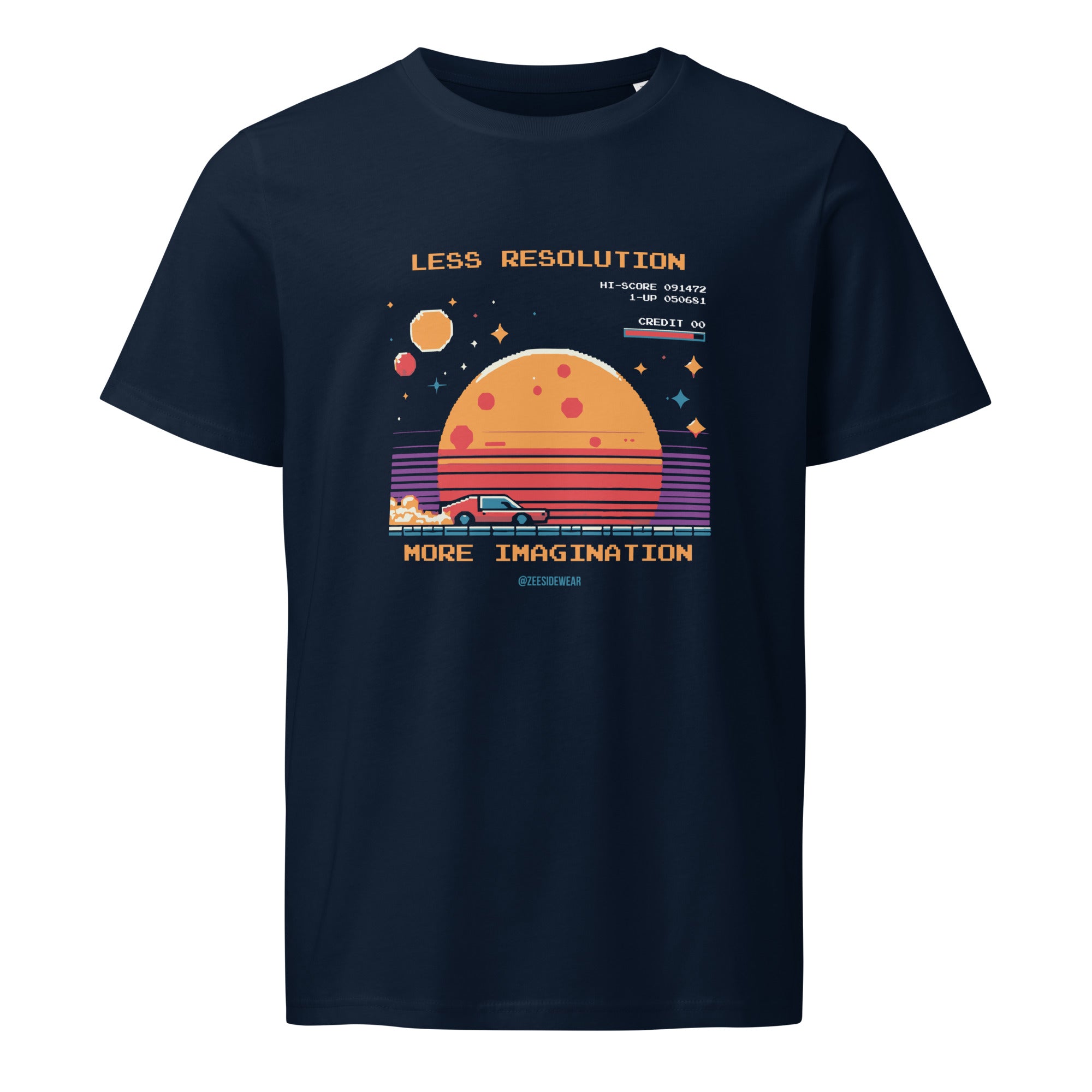 T-shirt LESS RESOLUTION, MORE IMAGINATION French Navy