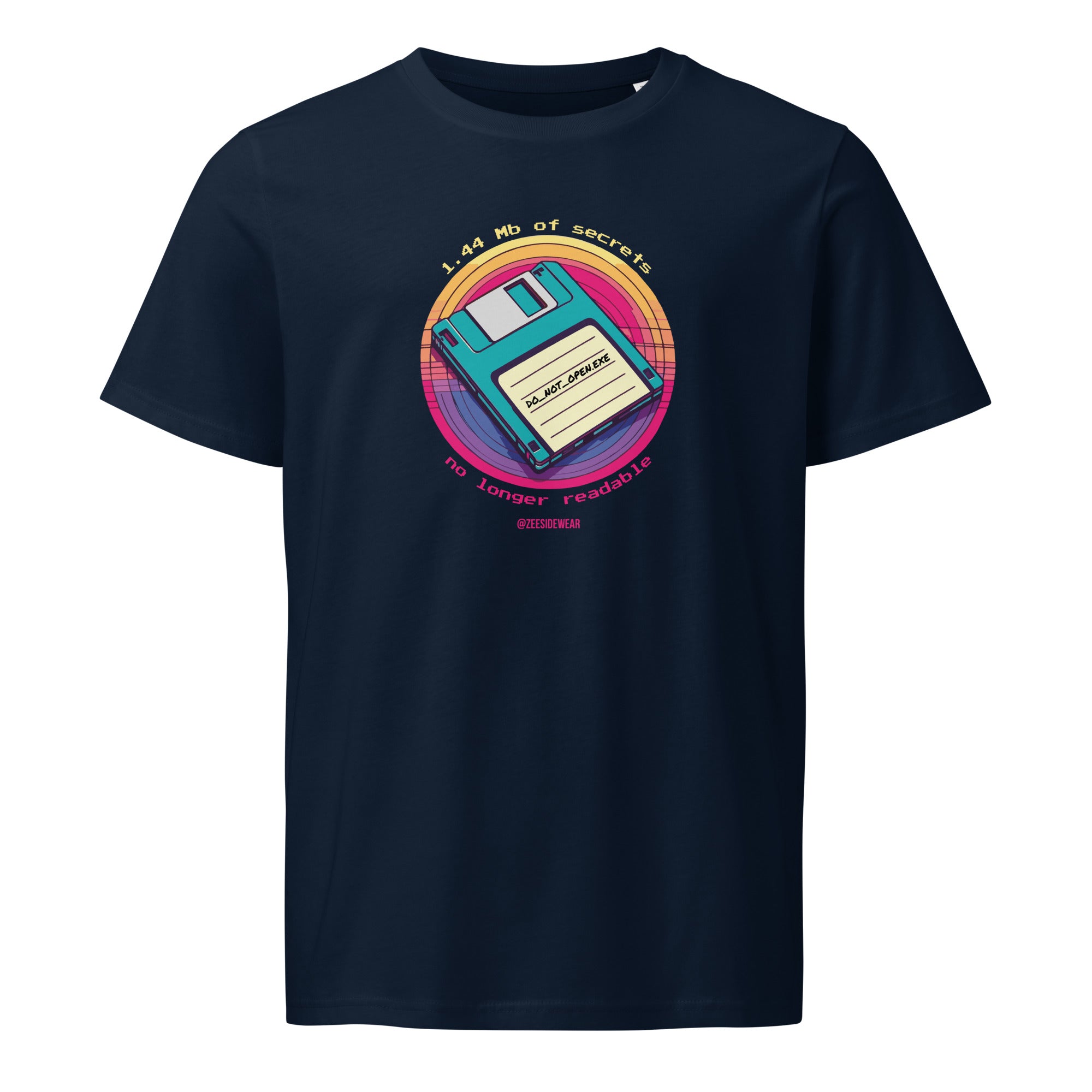 T-shirt 1.44 Mb OF SECRETS, NO LONGER READABLE French Navy