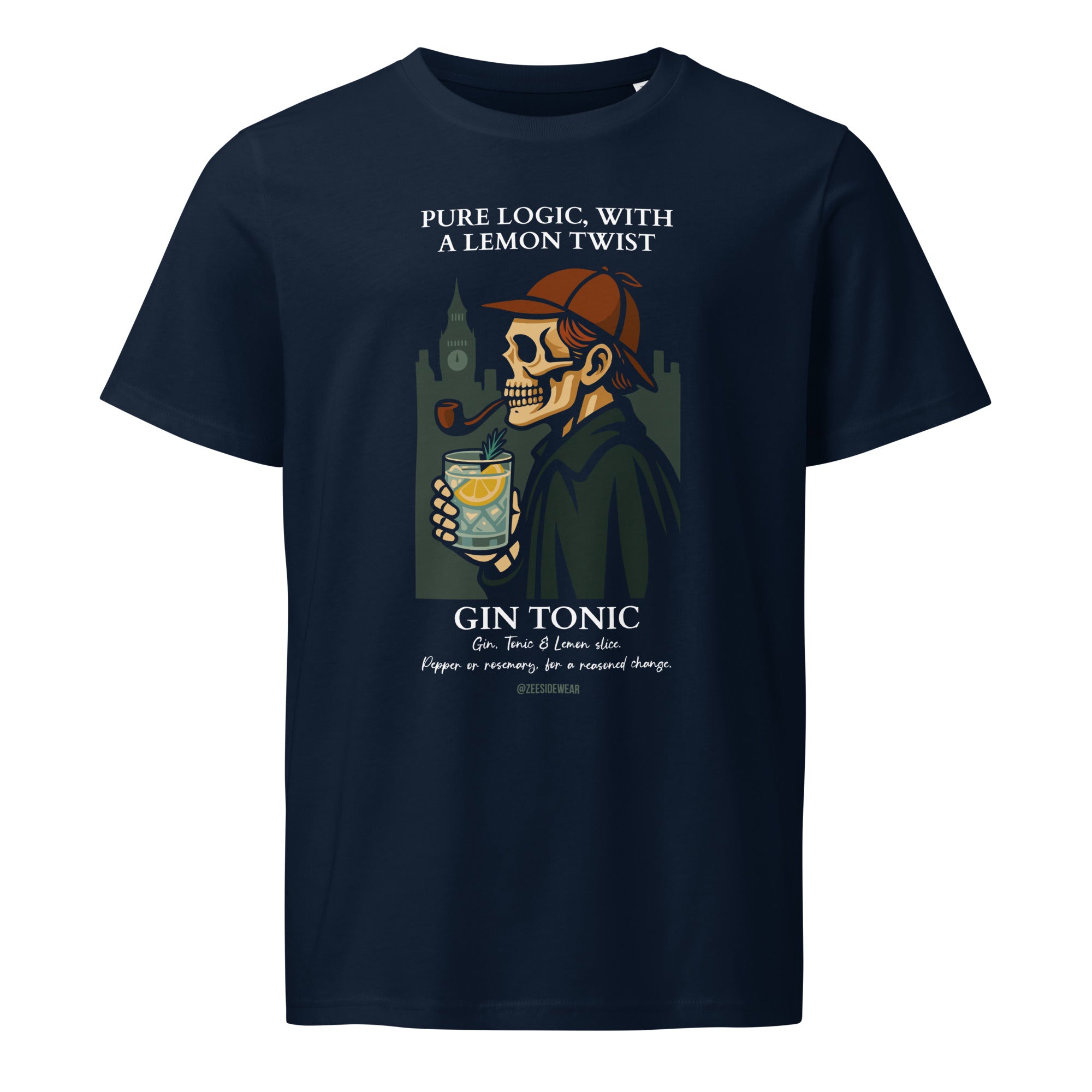 T-shirt SHERLOCK HOLMES & GIN TONIC French Navy