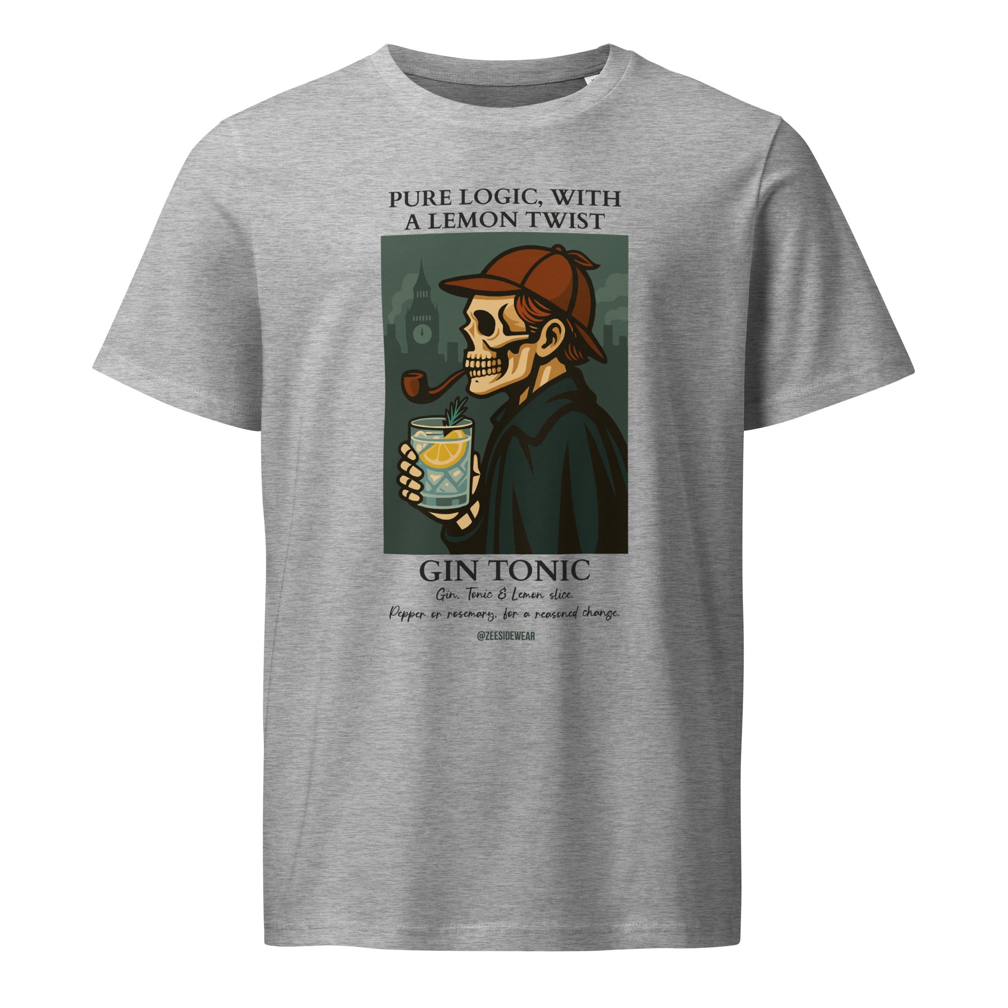 T-shirt SHERLOCK HOLMES & GIN TONIC Heather Grey