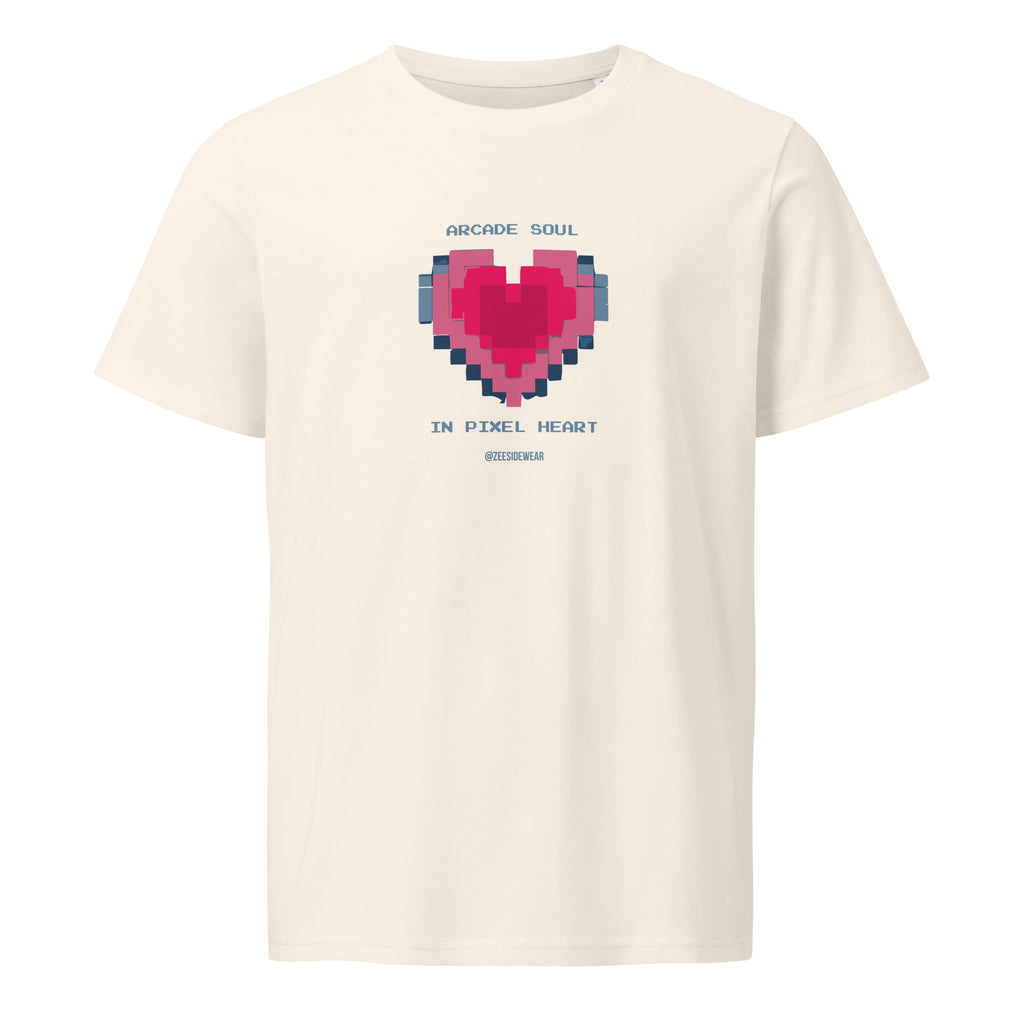 T-SHIRT ARCADE SOUL, IN PIXEL HEART Vintage White