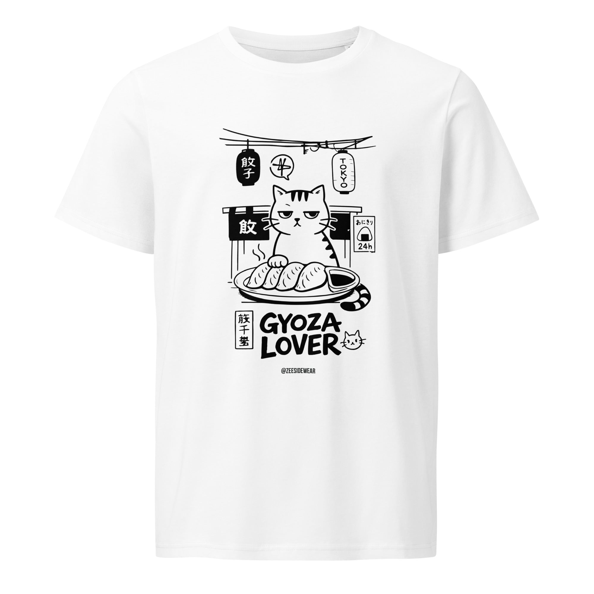 T-shirt GATTO KAWAII GYOZA LOVER Bianco