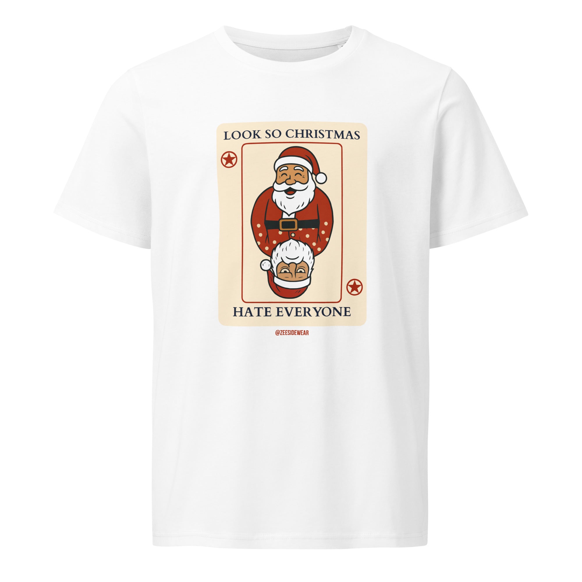 T-shirt LOOK SO CHRISTMAS, HATE EVERYONE Bianco