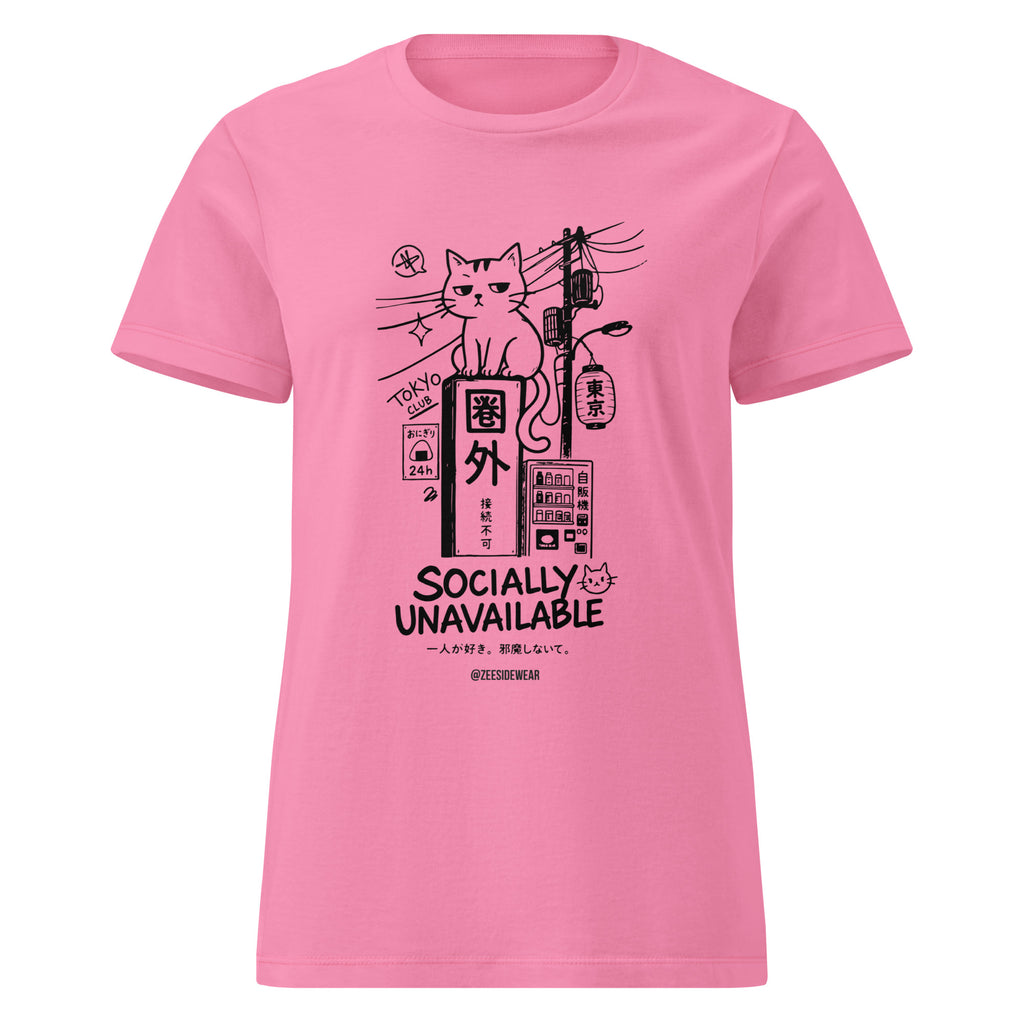 T-shirt GATTO KAWAII SOCIALLY UNAVAILABLE Azalea
