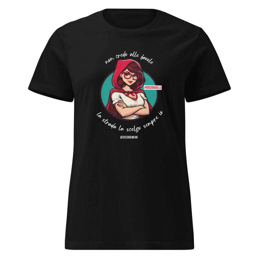 T-shirt CAPPUCCETTO ROSSO #ROSSORIBELLE Nero