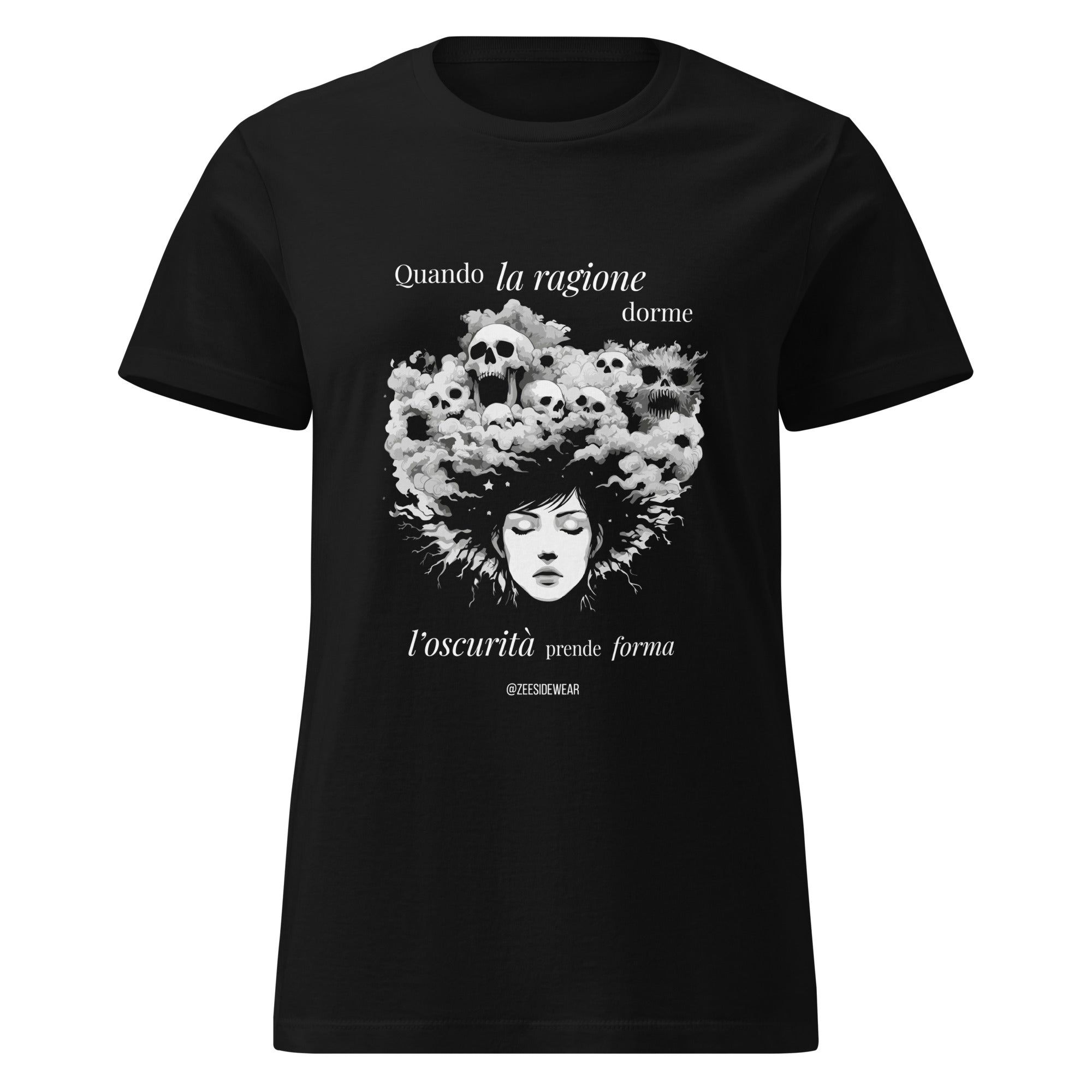 T-shirt QUANDO LA RAGIONE DORME, L'OSCURITÀ PRENDE FORMA Nero