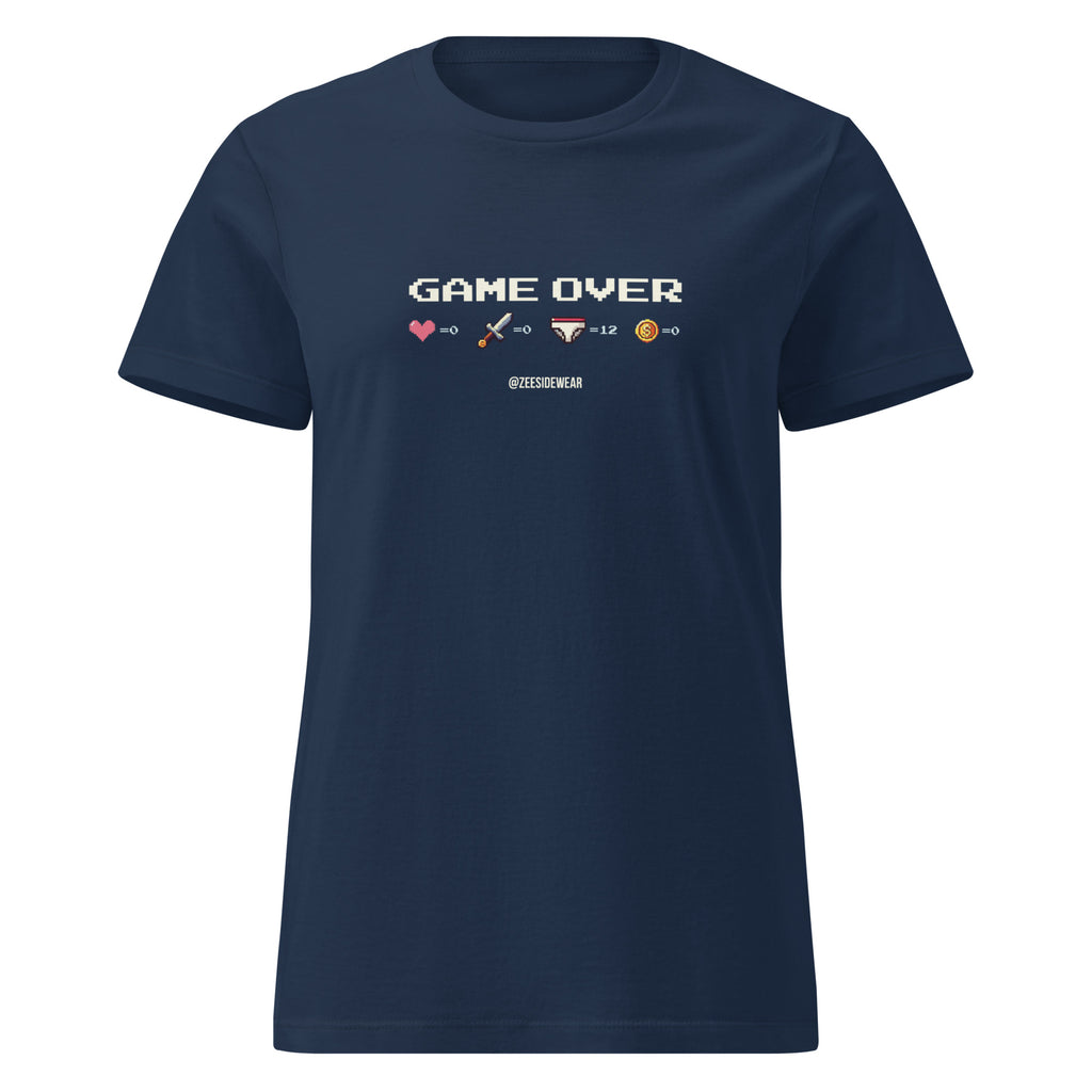 T-shirt GAME OVER | Gamer Queen Navy
