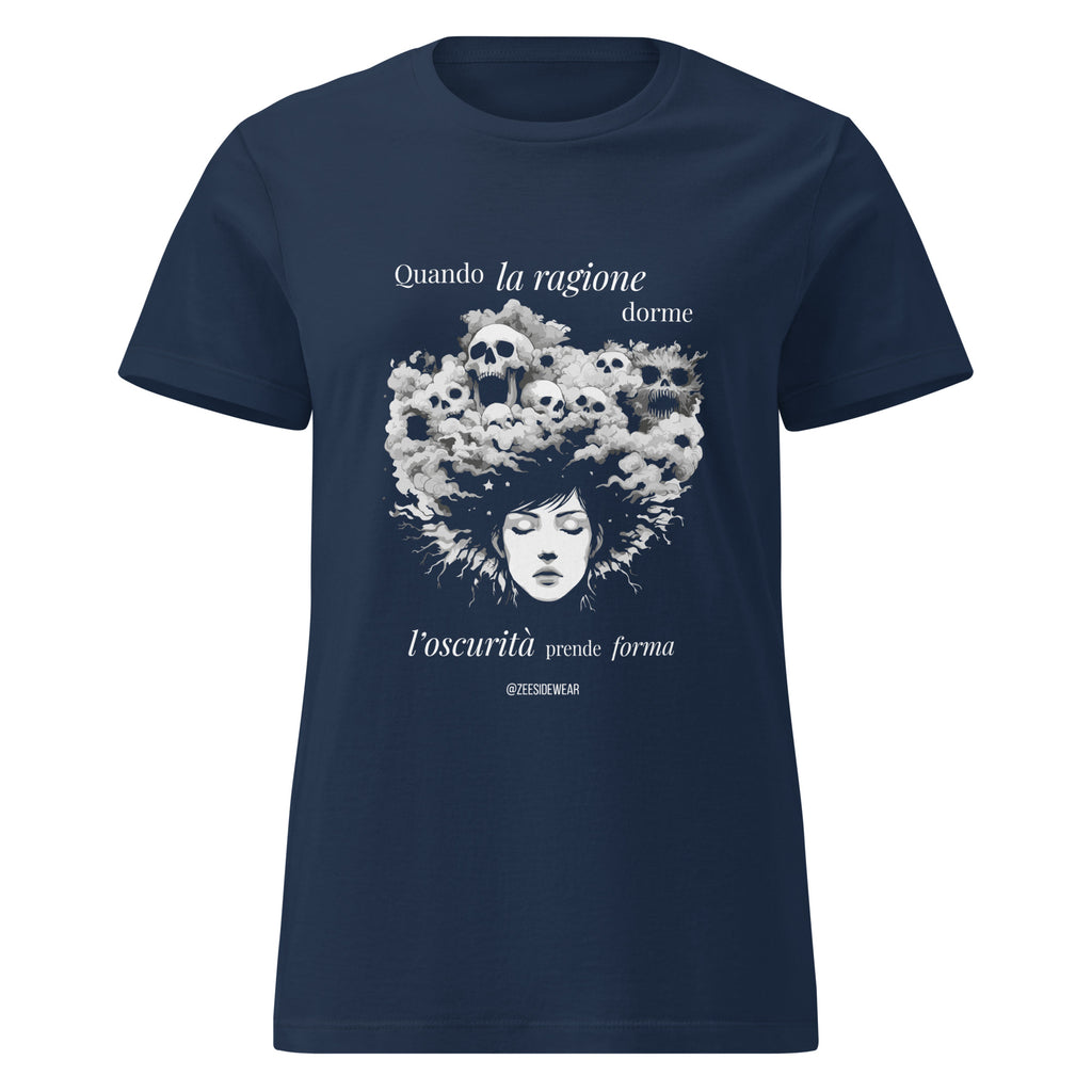 T-shirt QUANDO LA RAGIONE DORME, L'OSCURITÀ PRENDE FORMA Navy