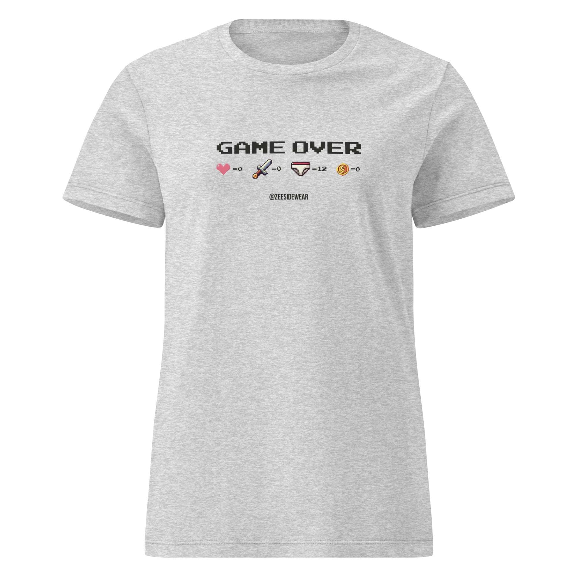 T-shirt GAME OVER | Gamer Queen RS Sport Grey