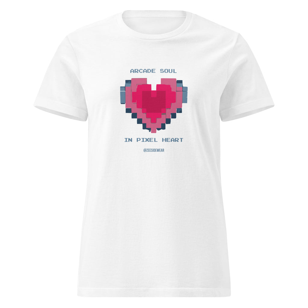 T-shirt ARCADE SOUL, IN PIXEL HEART Bianco