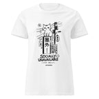 T-shirt GATTO KAWAII SOCIALLY UNAVAILABLE Bianco